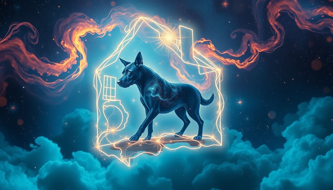 Ein wütender Hund im Haus symbolisiert innere Konflikte und Ängste.