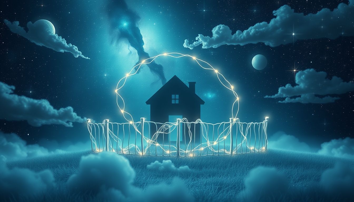 Ein Zaun um ein fremdes Haus symbolisiert Schutz vor Fremdem.