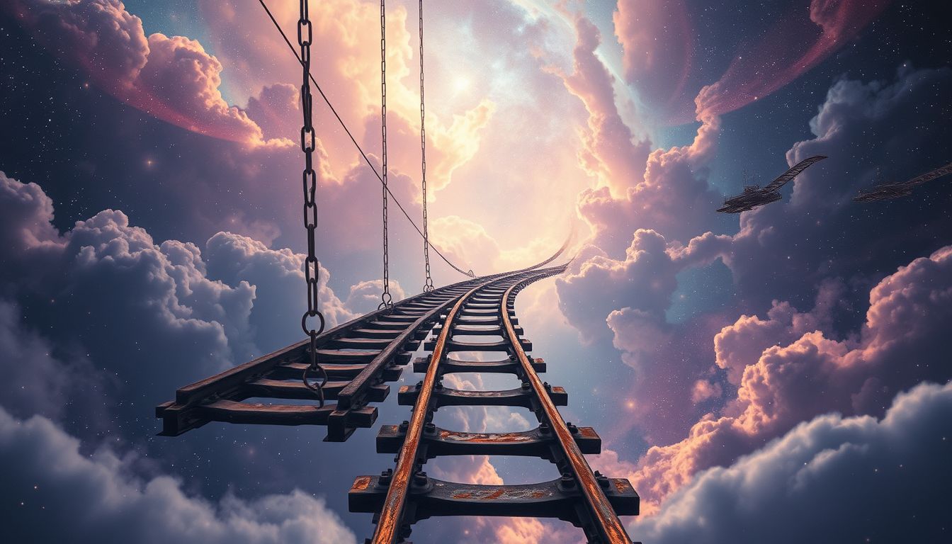 Verrostete Schienen im Traum symbolisieren oft Vernachlässigung und Stillstand.