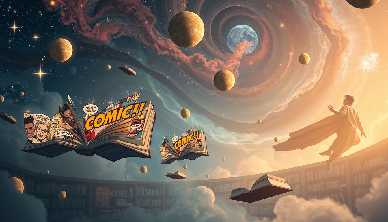 Traum 19 symbolisiert kreative Inspiration durch Comic-Buchhandlungen.