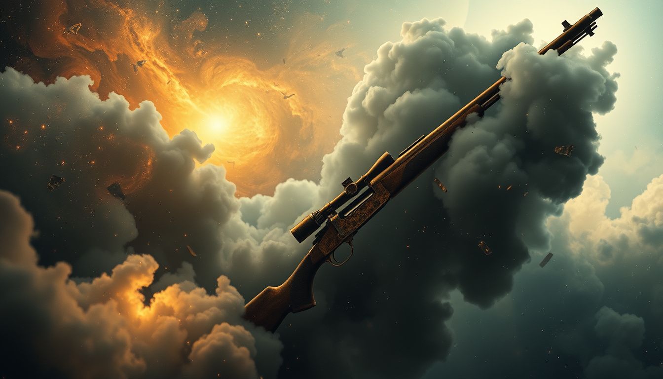 Ein altes Jagdgewehr symbolisiert vergangene Konflikte und ungelöste Gefühle.