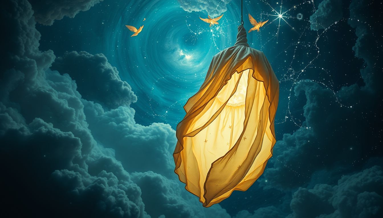 Ein alter Schlafsack symbolisiert Schutz vor vergangener Geborgenheit im Traum.