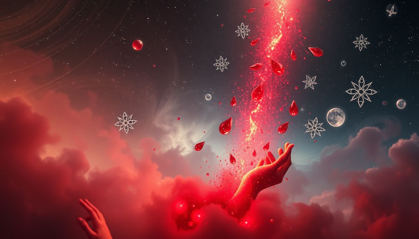 Blut als Opfergabe symbolisiert oft Hingabe und tiefen inneren Wandel.