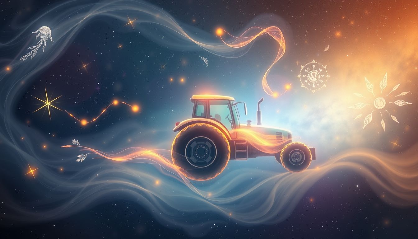 Ein Traktor mit Anhänger symbolisiert im Traum Wachstum und Verantwortung.