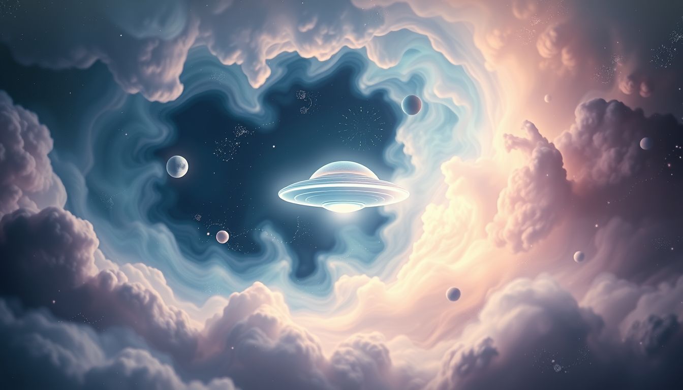 Ein UFO 2 im Traum symbolisiert oft unerforschte Möglichkeiten und Geheimnisse.