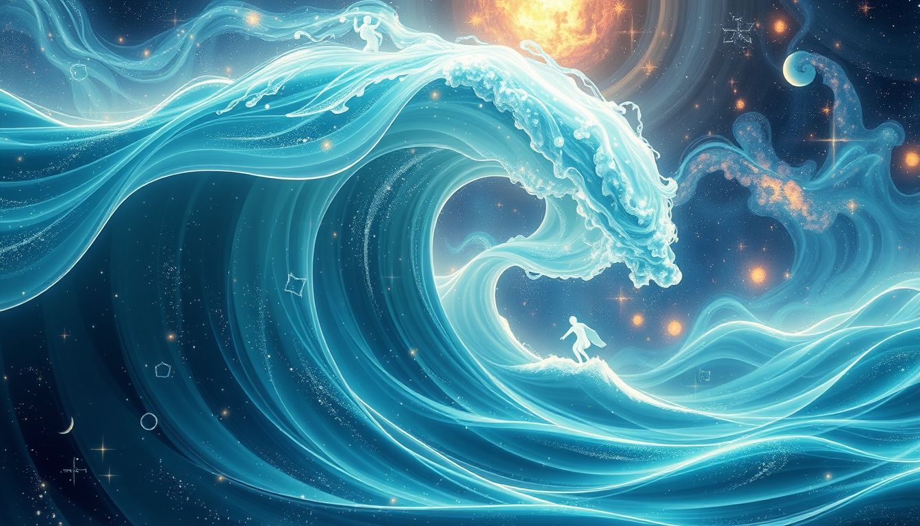 Wellenreiten symbolisiert beruflichen Erfolg durch Balance und Anpassungsfähigkeit.