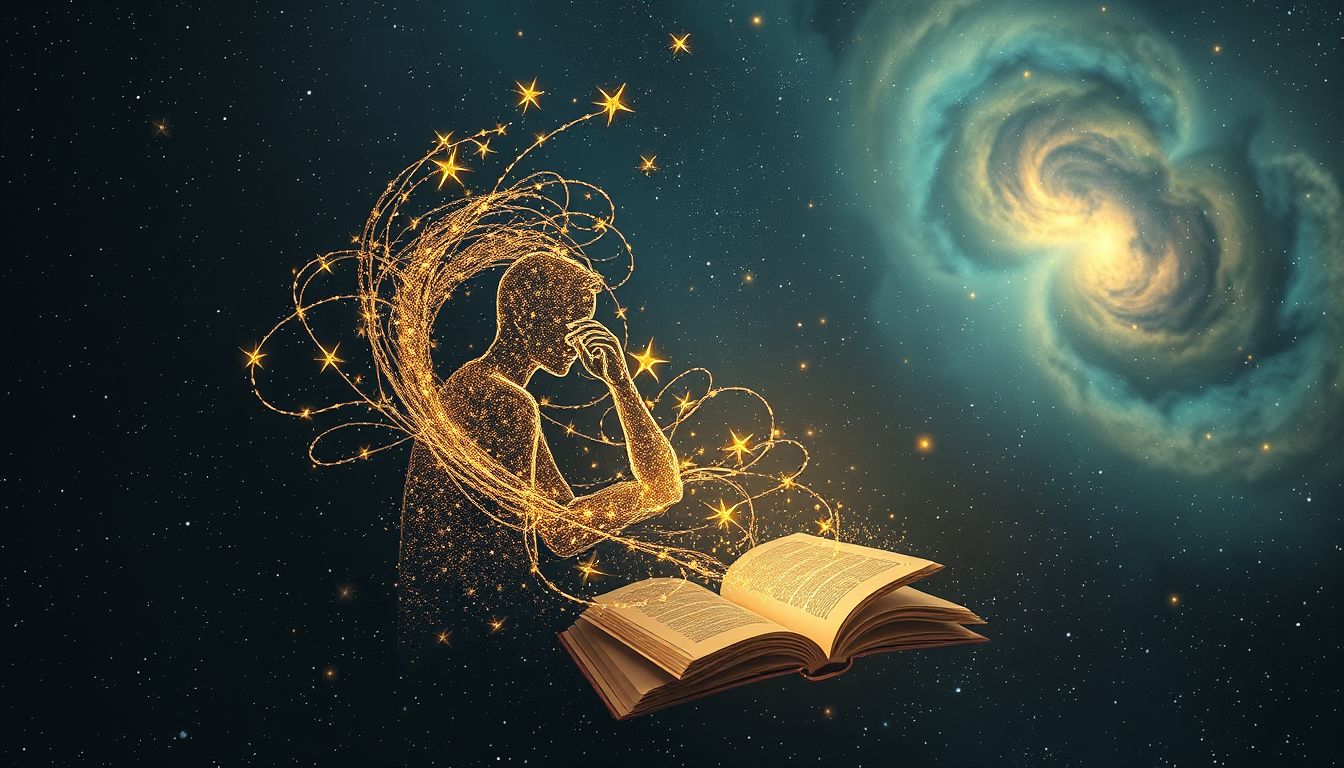 Ein Junggeselle schreibt Buch: Symbol für Selbstreflexion und Neuanfang.