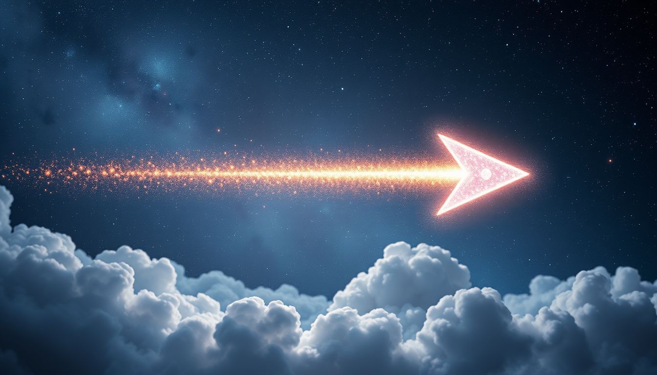 Ein waagerechter Pfeil symbolisiert oft entschlossene Zielstrebigkeit im Traum.