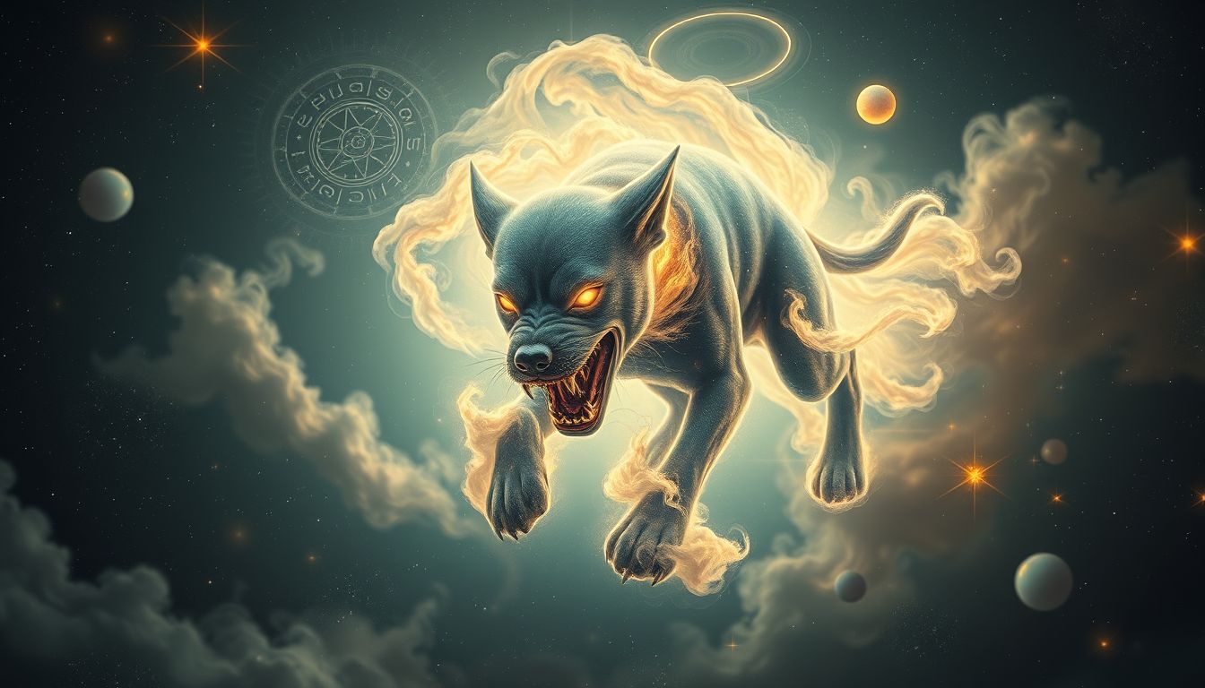 Ein wütender Hund im Traum symbolisiert innere Konflikte und Ängste.