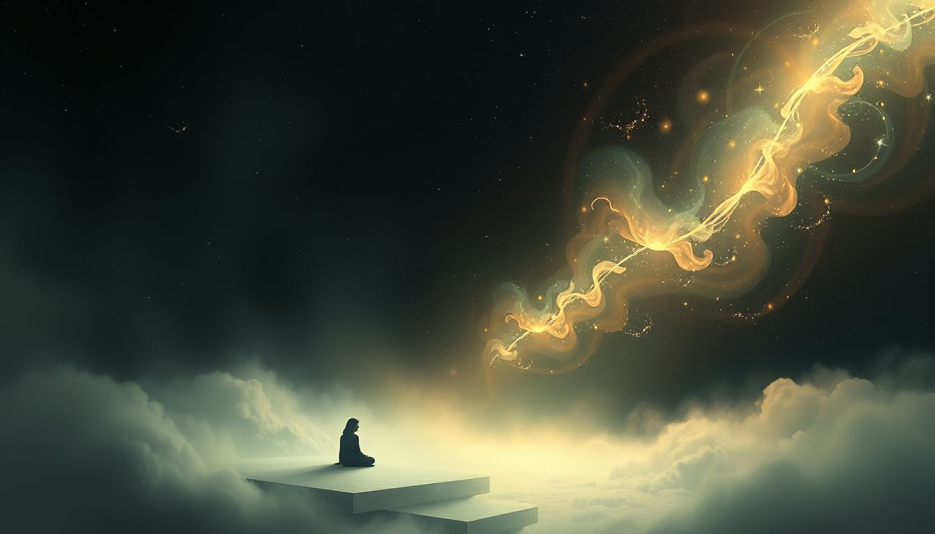 Der dunkle Raum symbolisiert innere Isolation und unerforschte Gefühle.
