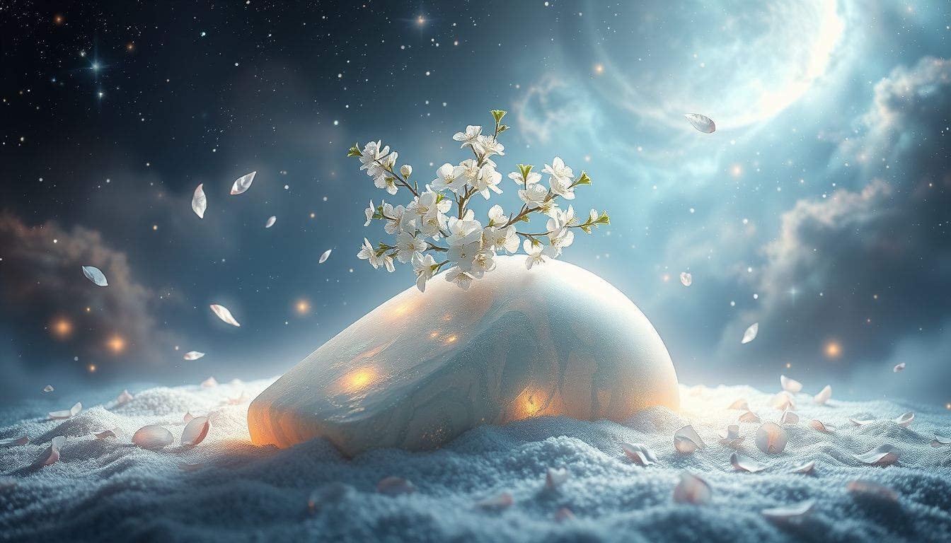 Traum 22 symbolisiert Frieden und Abschied durch Lindenblüten am Grab.