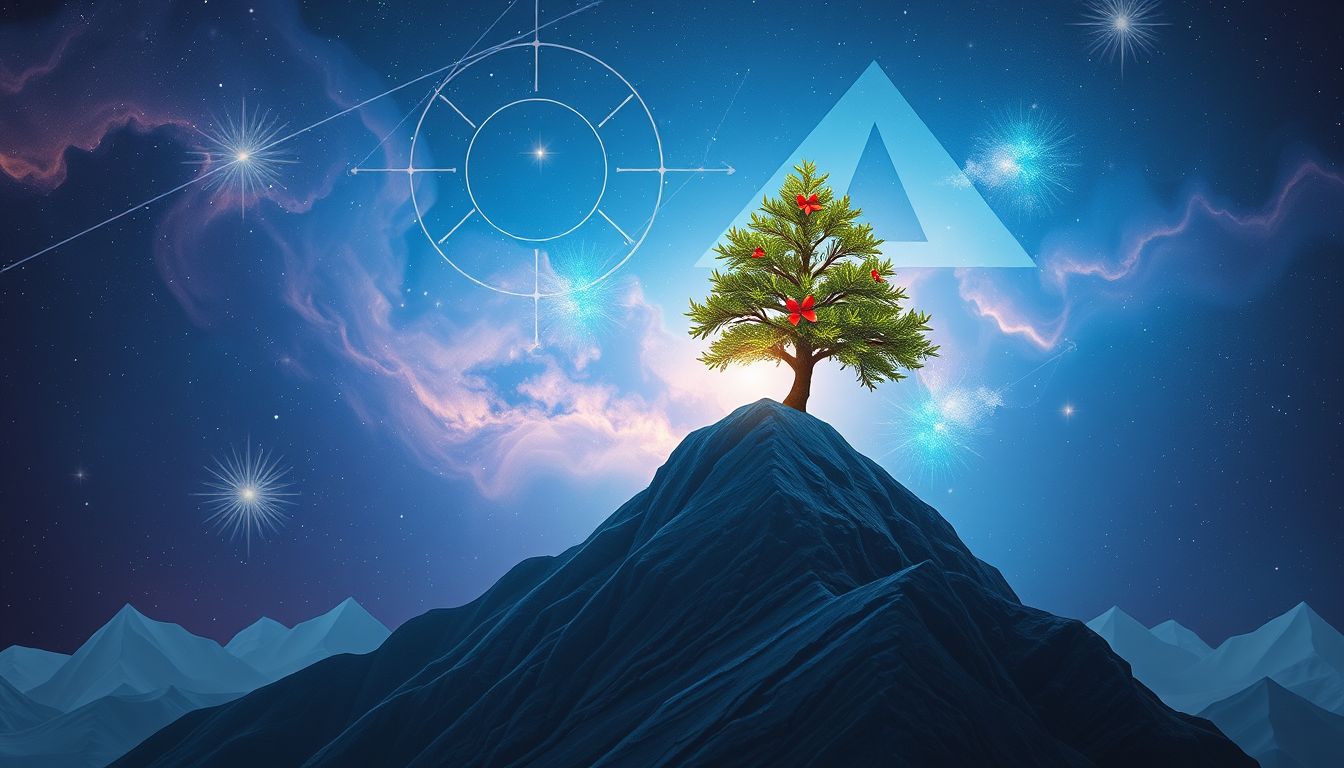 Eine Stechpalme auf einem Berg symbolisiert innere Stärke und Hoffnung.