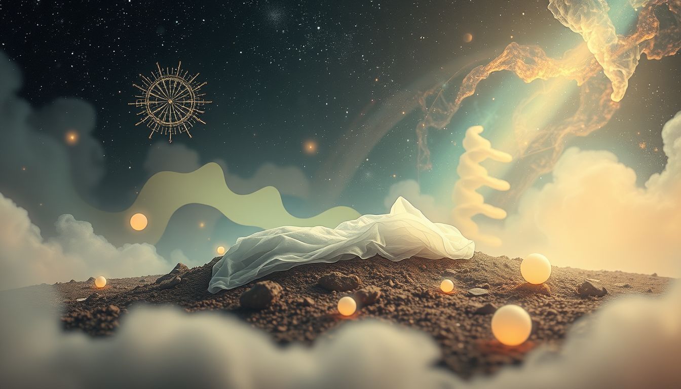 Ein vergrabenes Inlett symbolisiert verdrängte Geheimnisse im Unterbewusstsein.