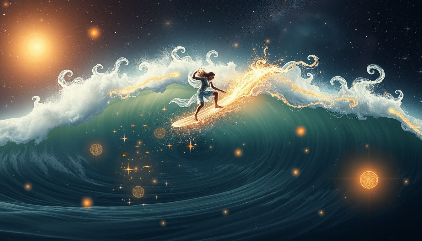 Ein erfahrener Surfer symbolisiert Selbstvertrauen und Lebensmeisterung im Traum.