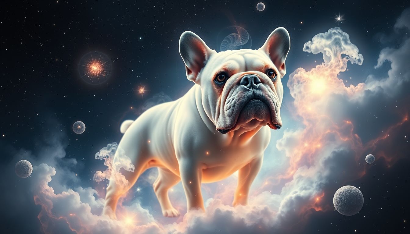 Eine verwandelnde Bulldogge symbolisiert innere Stärke und Wandel.