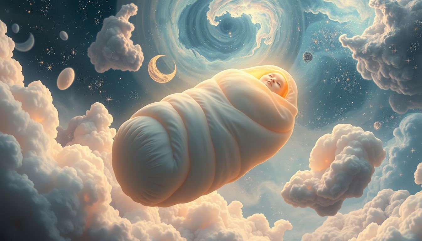 Im Traum im Schlafsack fliegen symbolisiert Freiheit und Geborgenheit.
