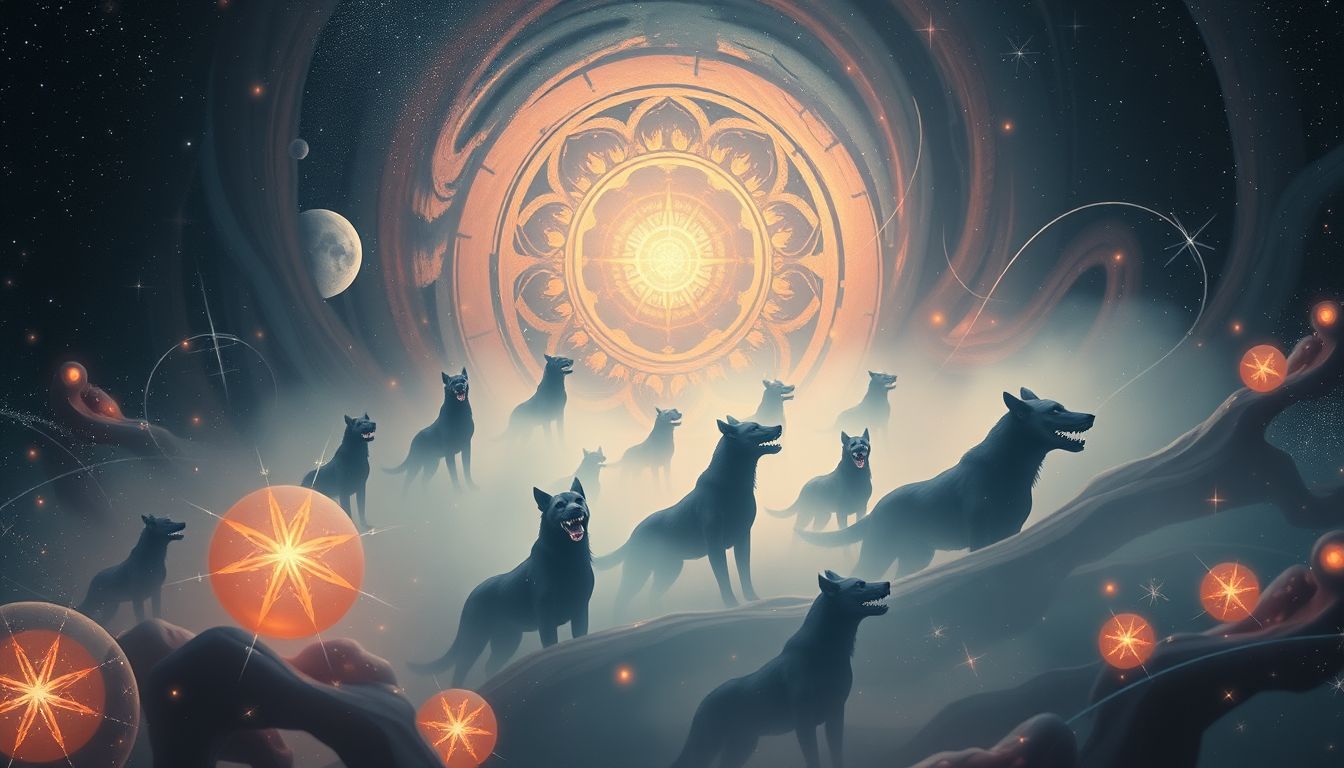 Viele beißende Hunde im Traum symbolisieren innere Konflikte und Ängste.