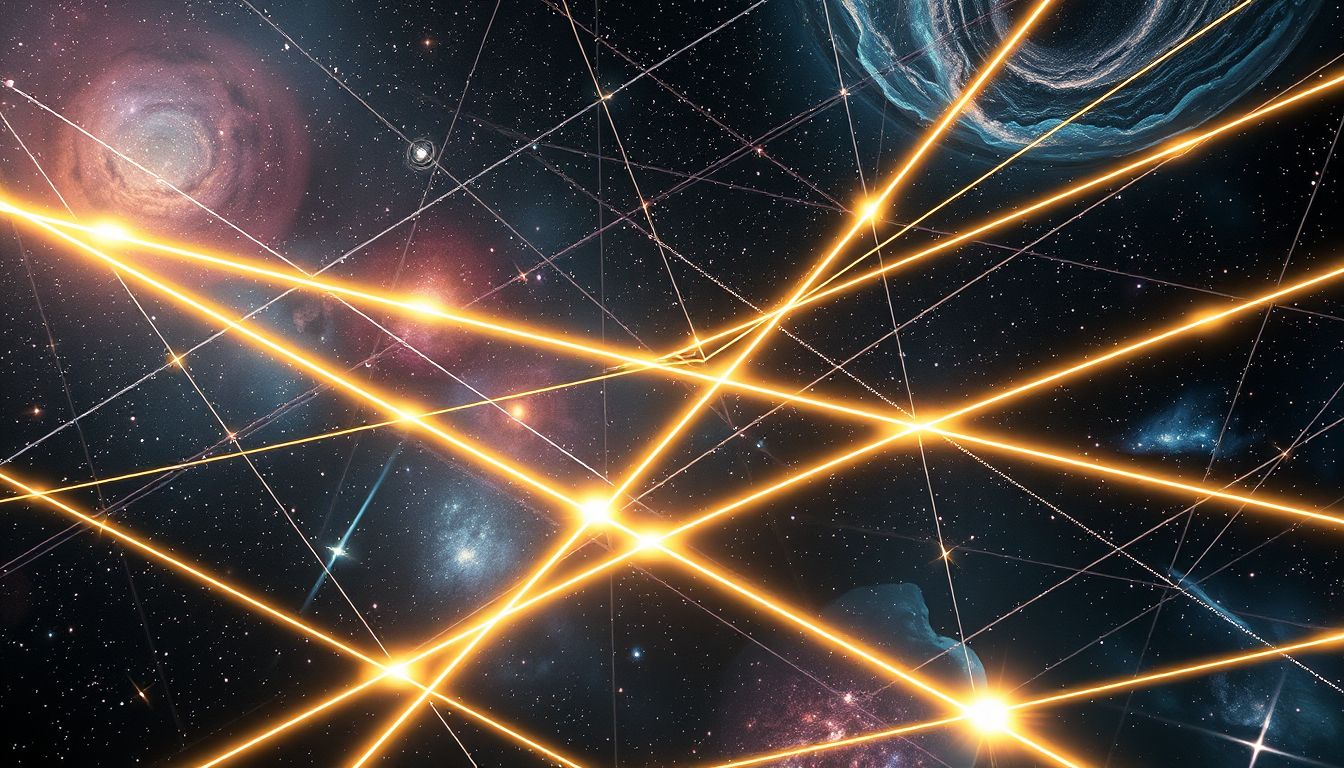 Viele sich kreuzende Perpendikel symbolisieren innere Konflikte und Entscheidungen.