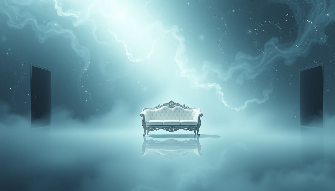 Eine Garnitur ohne Türen symbolisiert eingeschlossene Gefühle und Isolation.