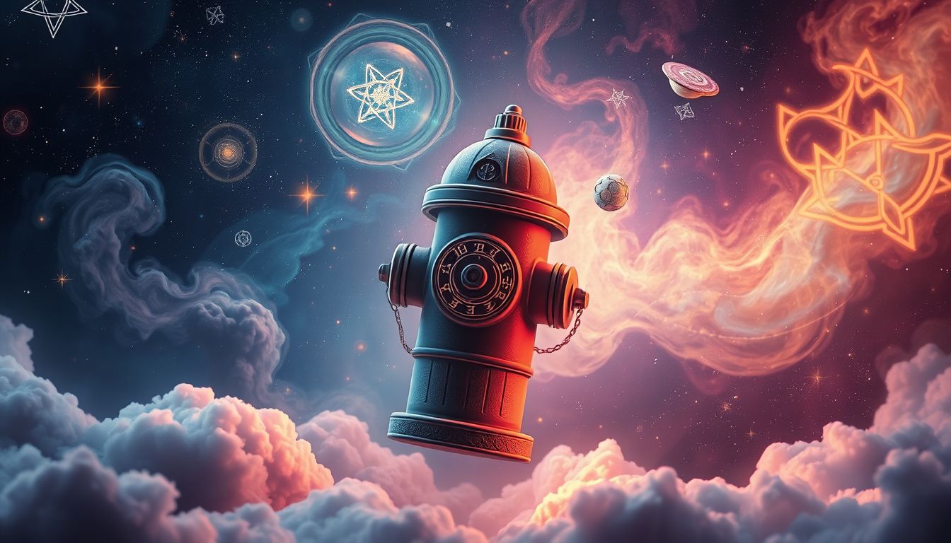 Traumsymbol Hydrant mit seltsamen Symbolen steht für verborgene Warnungen.