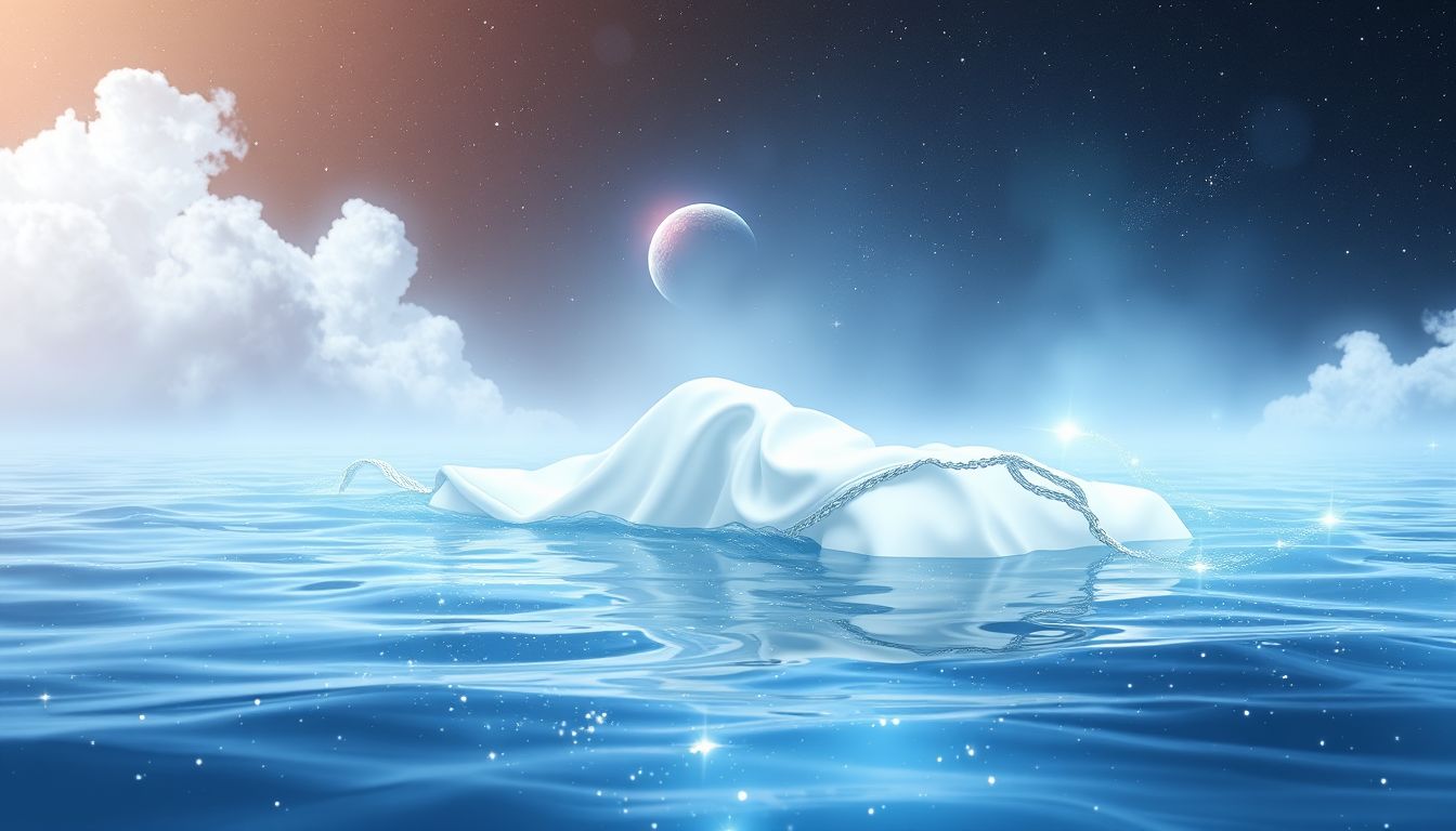 Ein Chorhemd im Wasser symbolisiert Reinigung und spirituelle Erneuerung.