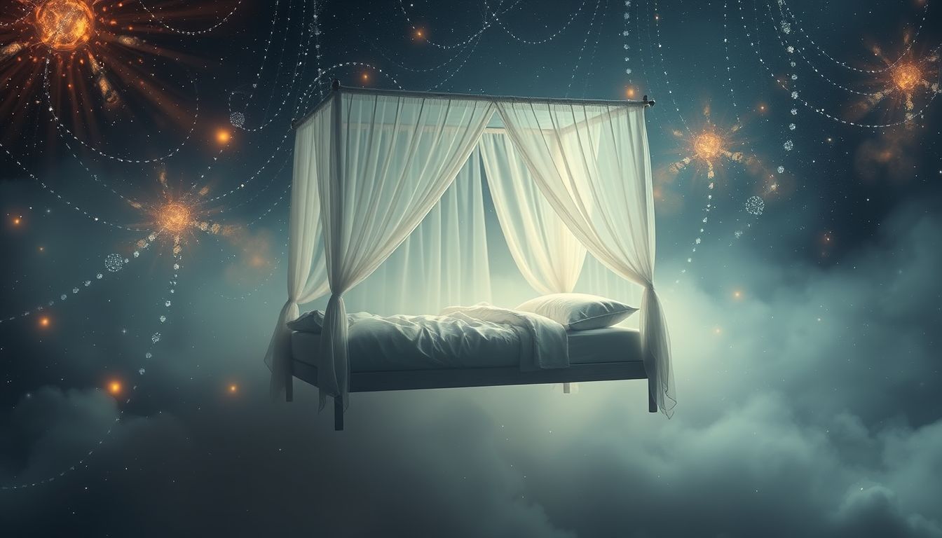 Ein Baldachin symbolisiert Schutz und Geborgenheit im Traum.