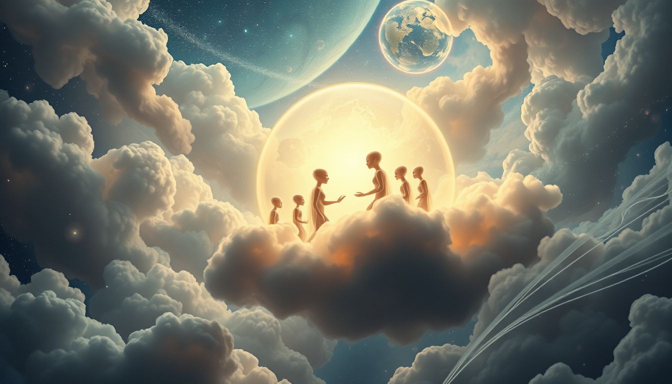 Träume von UFO 2 symbolisieren Kontakt zu unbekannten Bewusstseinsformen.