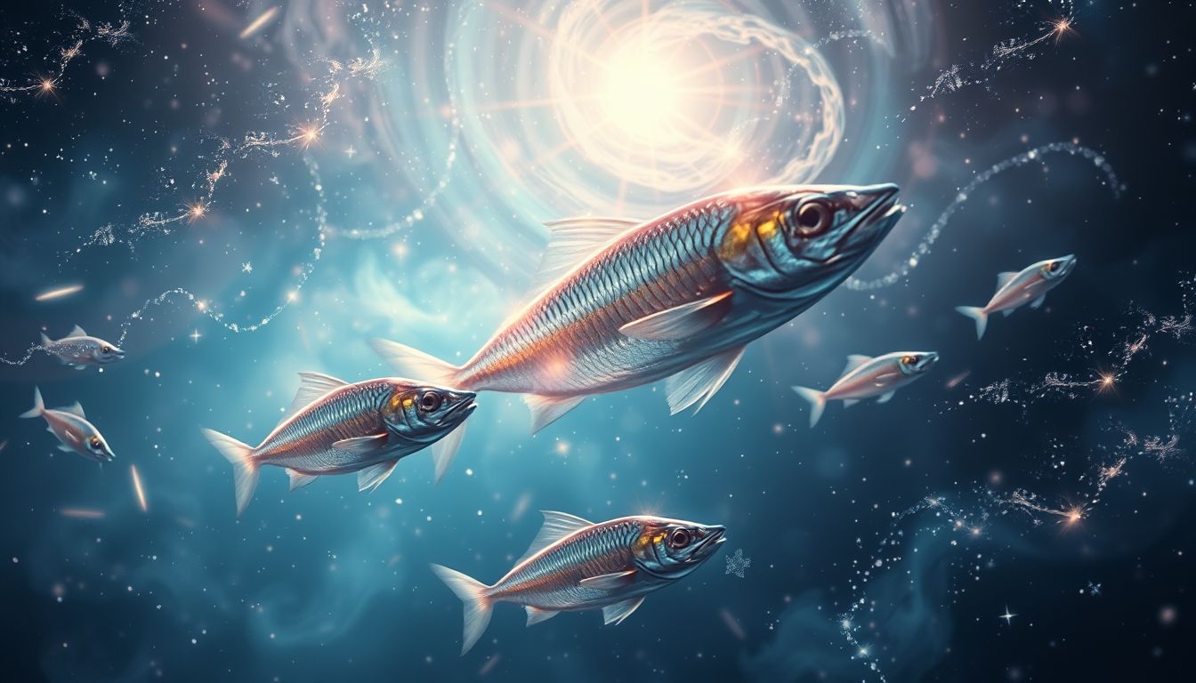 Schwimmende Sardellen symbolisieren Freiheit und emotionale Klarheit im Traum.