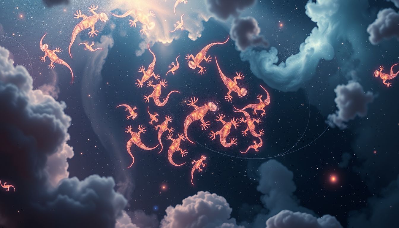 Viele Geckos im Traum symbolisieren lebendige Kreativität und Anpassungsfähigkeit.