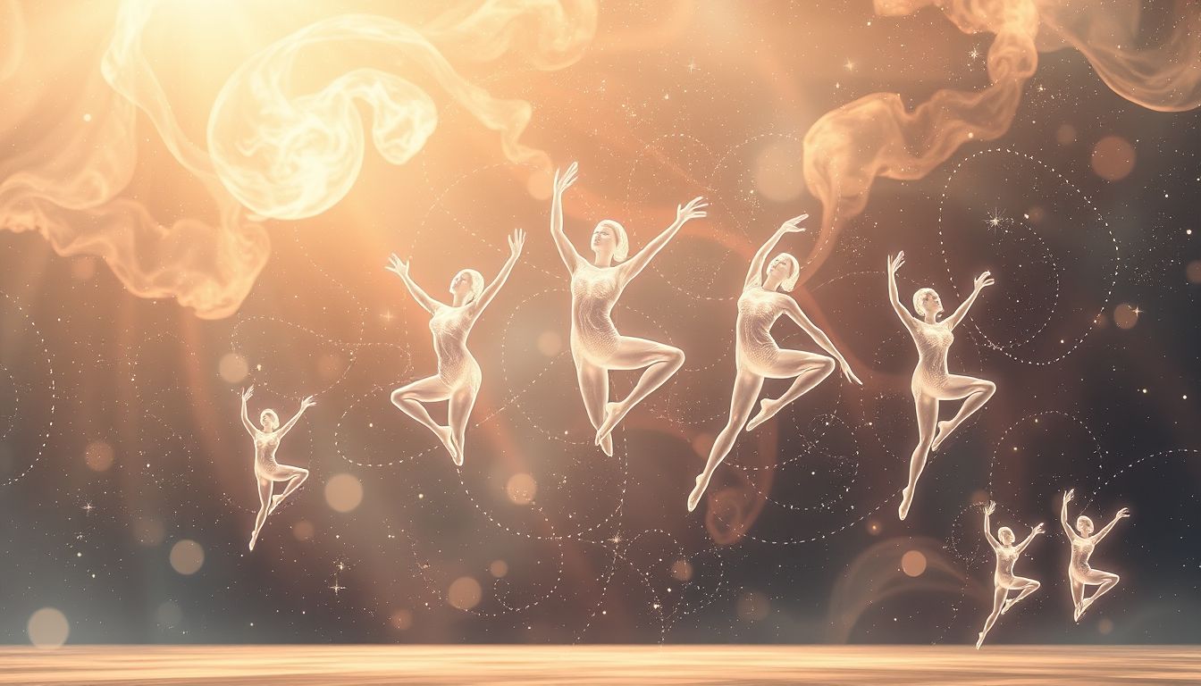 Traum 6 symbolisiert Freiheit und Energie durch Aerobics im Freien.