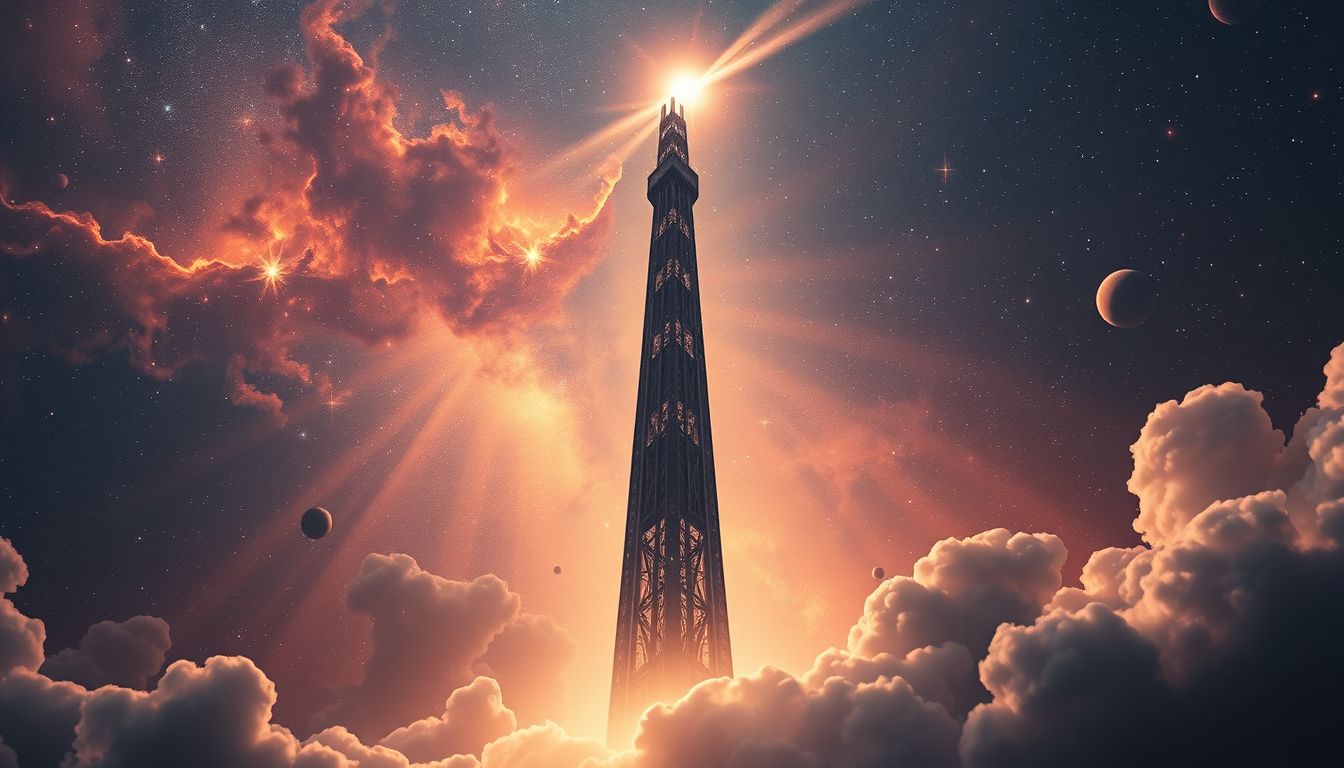 Ein hoher Fabrikturm symbolisiert Ehrgeiz und persönliches Wachstum im Traum.