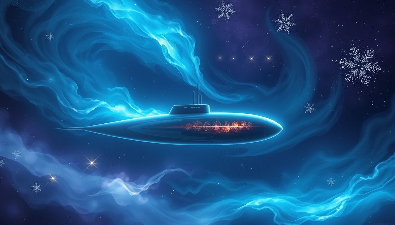 Ein abtauchendes Unterseeboot symbolisiert das Eintauchen ins Unterbewusstsein.