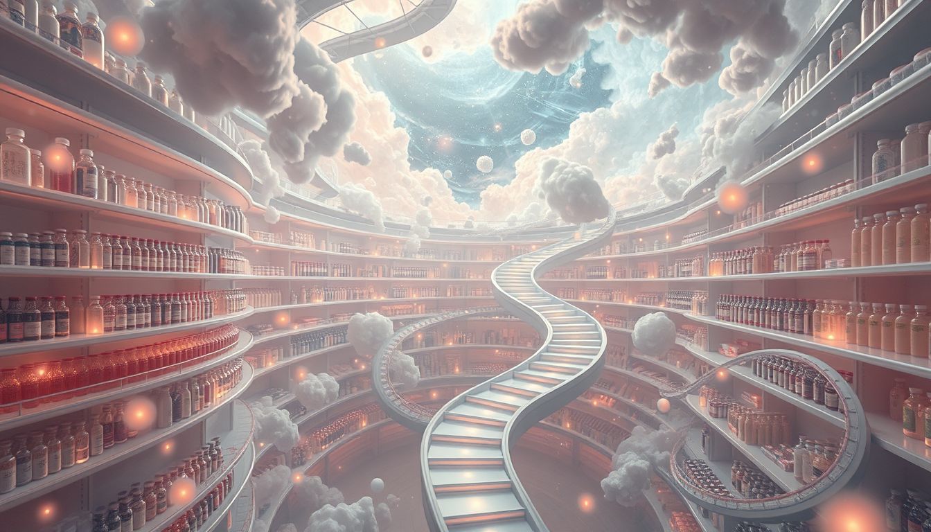 Sich in der Apotheke verirren symbolisiert innere Unsicherheit und Orientierungslosigkeit.