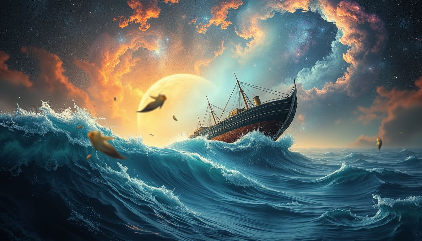 Das Untergehen auf einem Schiff symbolisiert oft Kontrollverlust im Leben.