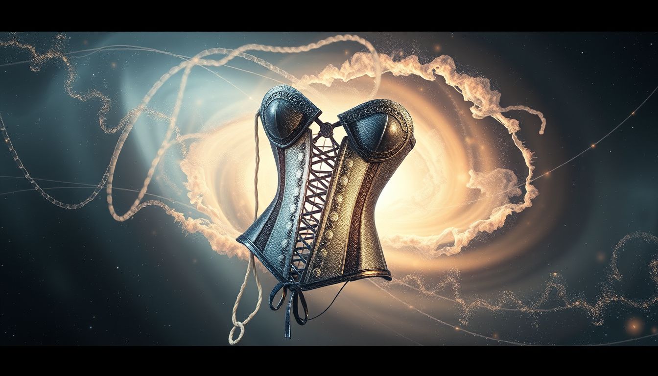 Ein stählernes Korsett symbolisiert innere Stärke und Selbstdisziplin.