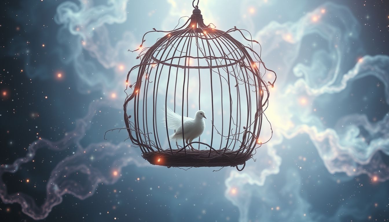 Im Traum in einer Fasanerie gefangen, symbolisiert eingeschränkte Freiheit.