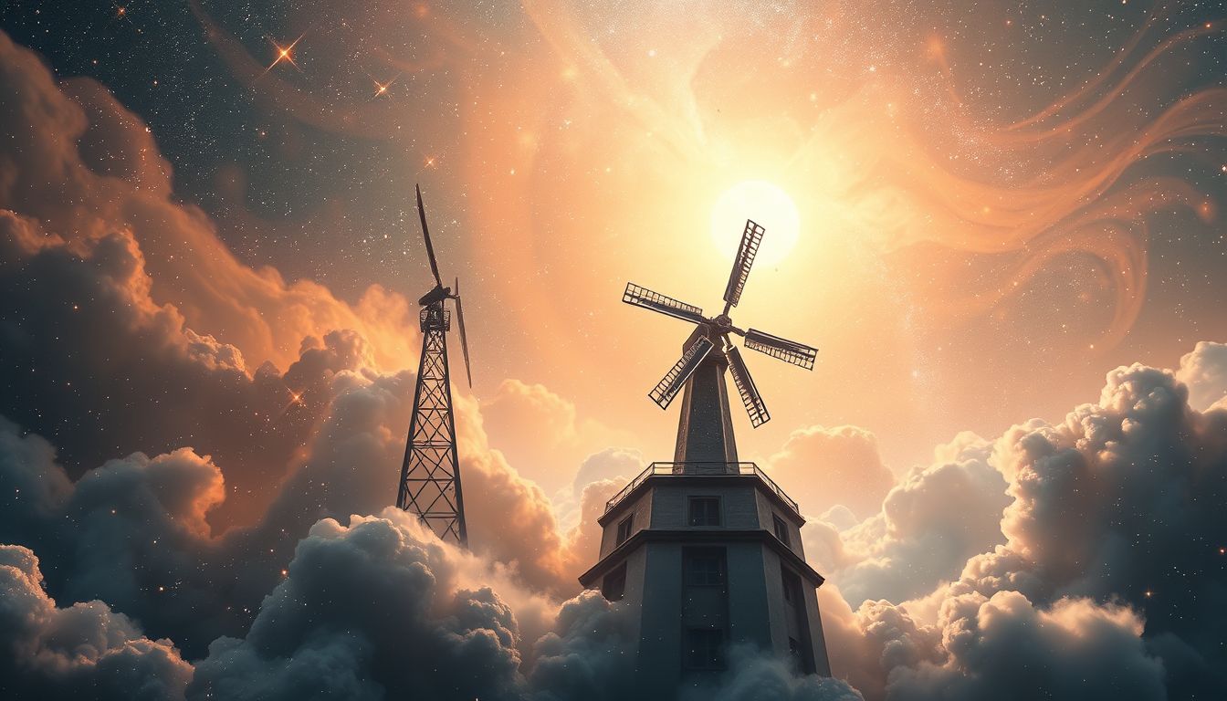 Beschädigte Windmühlenflügel im Traum symbolisieren bevorstehende Hindernisse.
