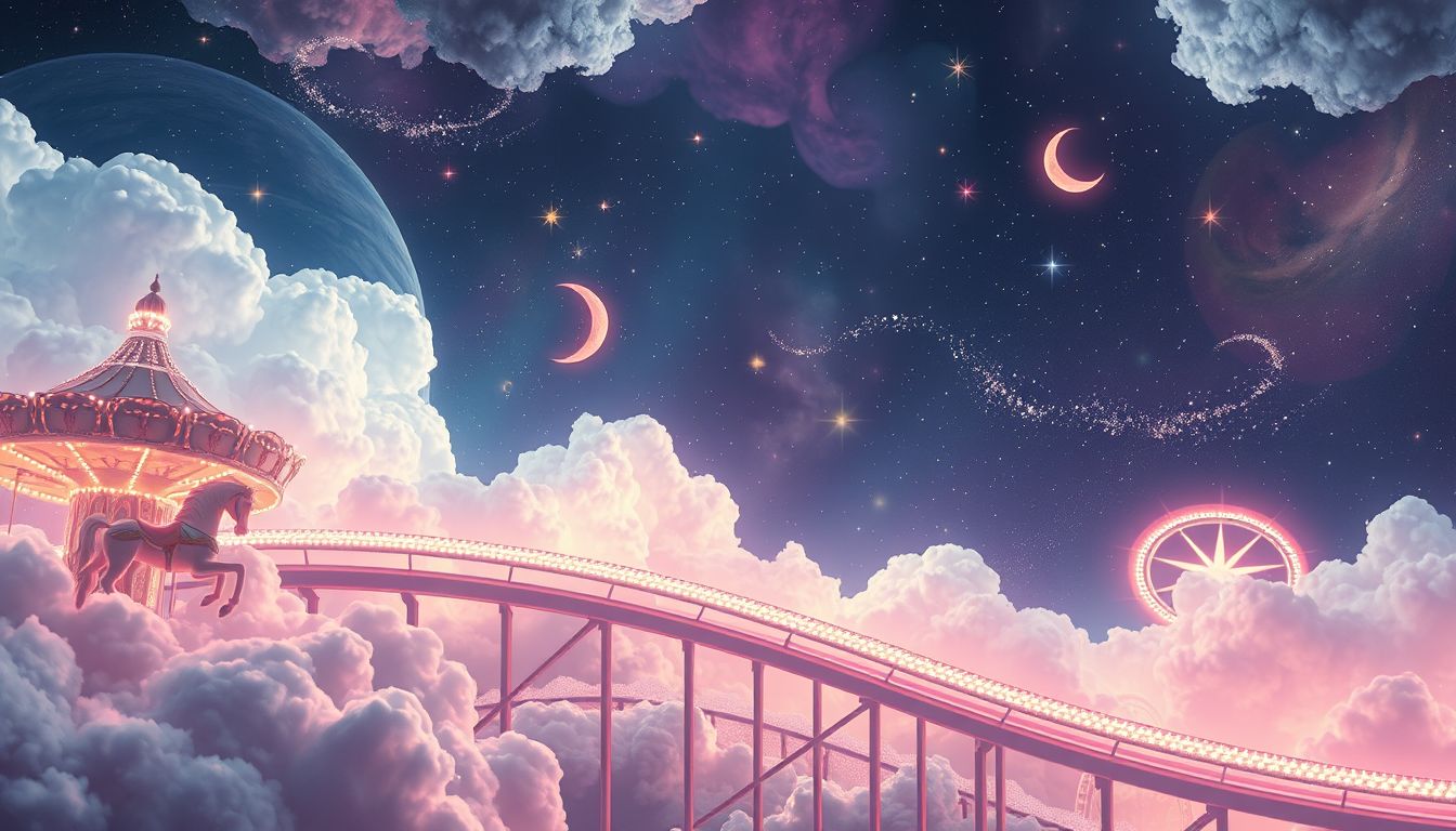 Ein Vergnügungspark-Traum symbolisiert Freude und kindliche Unbeschwertheit.