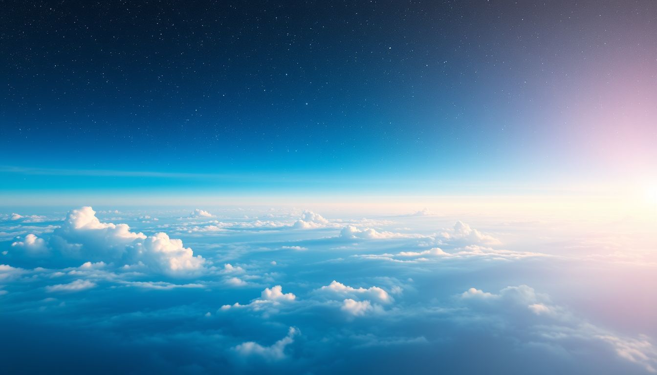 Ein klarer Himmel im Traum symbolisiert innere Ruhe und Klarheit.