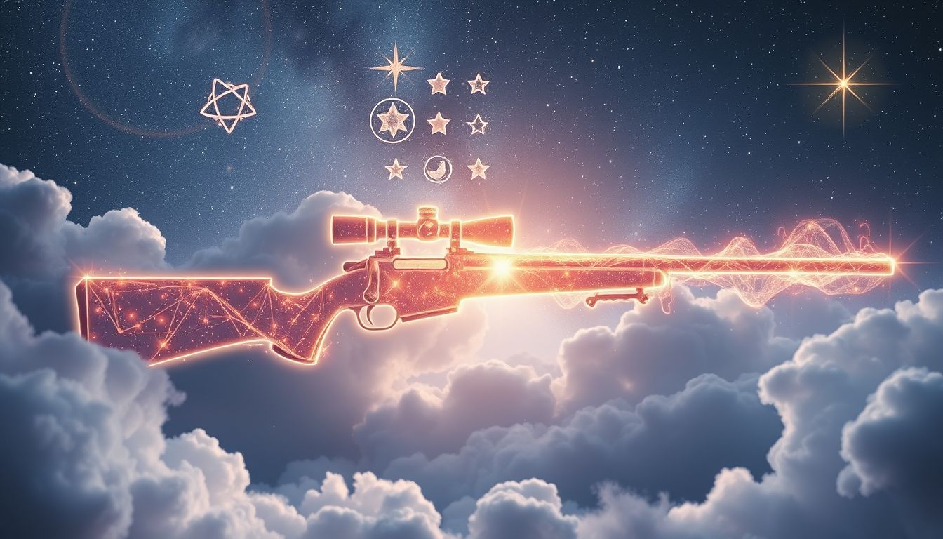 Ein Scharfschützengewehr im Traum symbolisiert präzises spirituelles Erwachen.