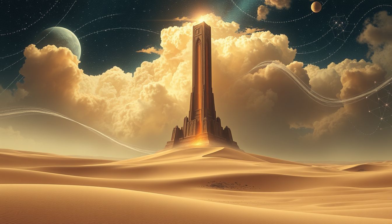 Ein Turm in der Wüste symbolisiert Einsamkeit und innere Stärke.