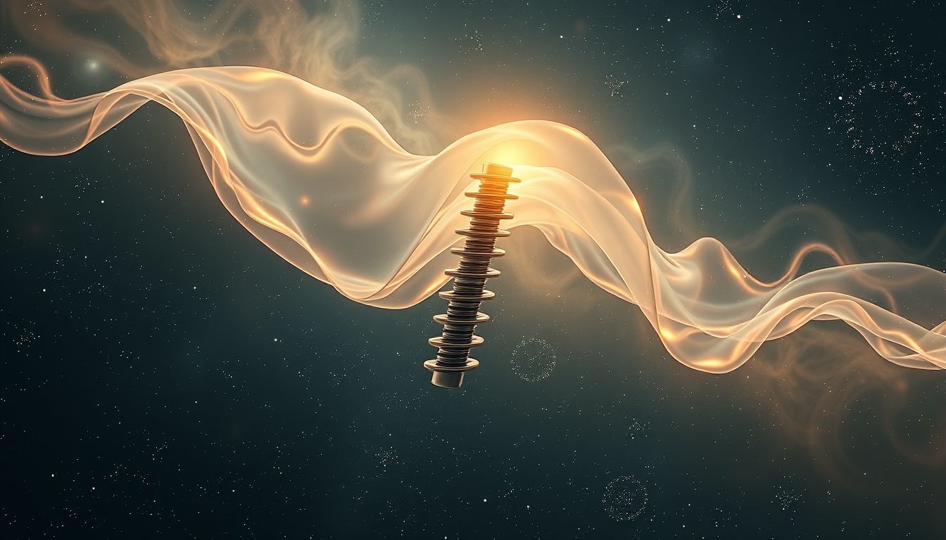 Eine Schraube in Plastik symbolisiert festgehaltene innere Konflikte.