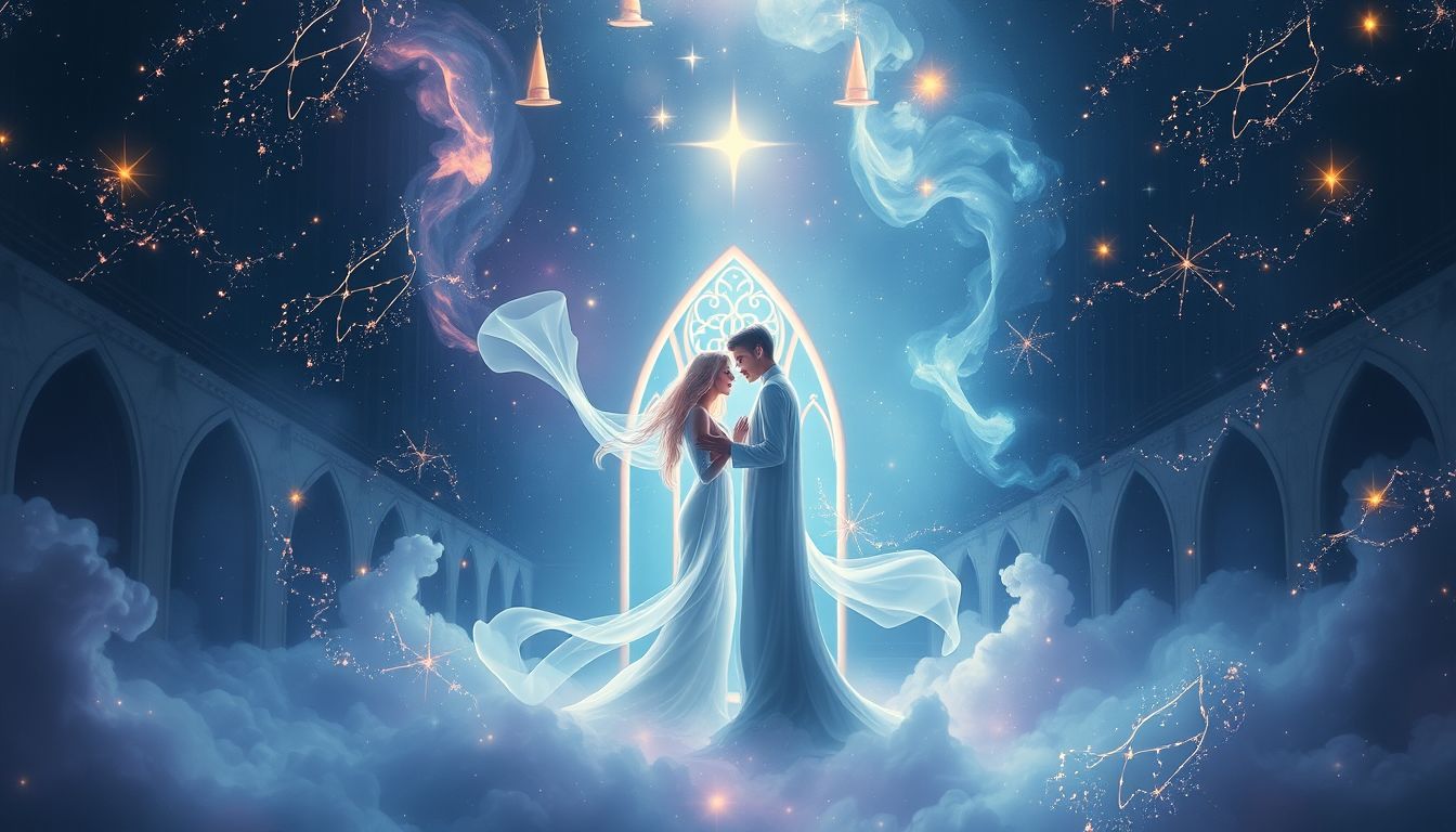 Ein Traumpaar in der Kirche symbolisiert oft spirituelle Vereinigung.