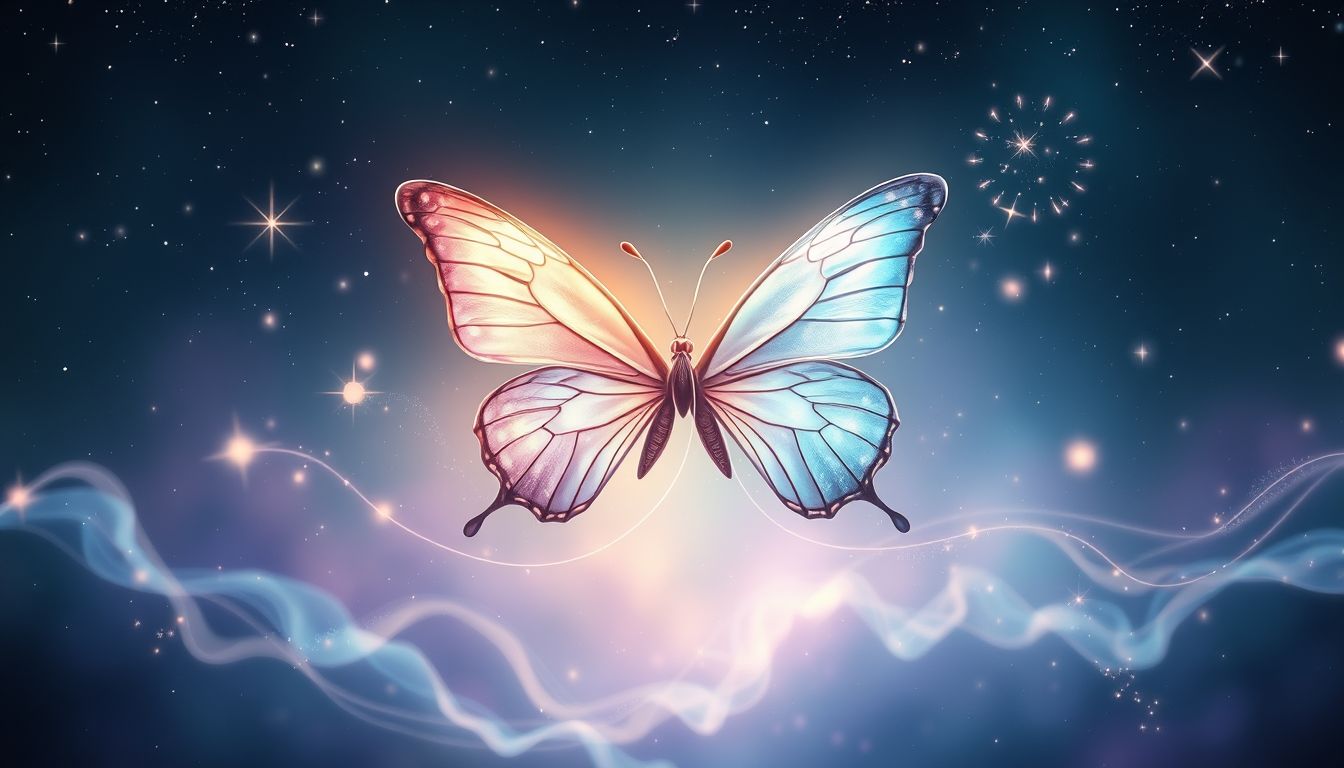Paarende Schmetterlinge symbolisieren Transformation, Freiheit und spirituelles Wachstum.