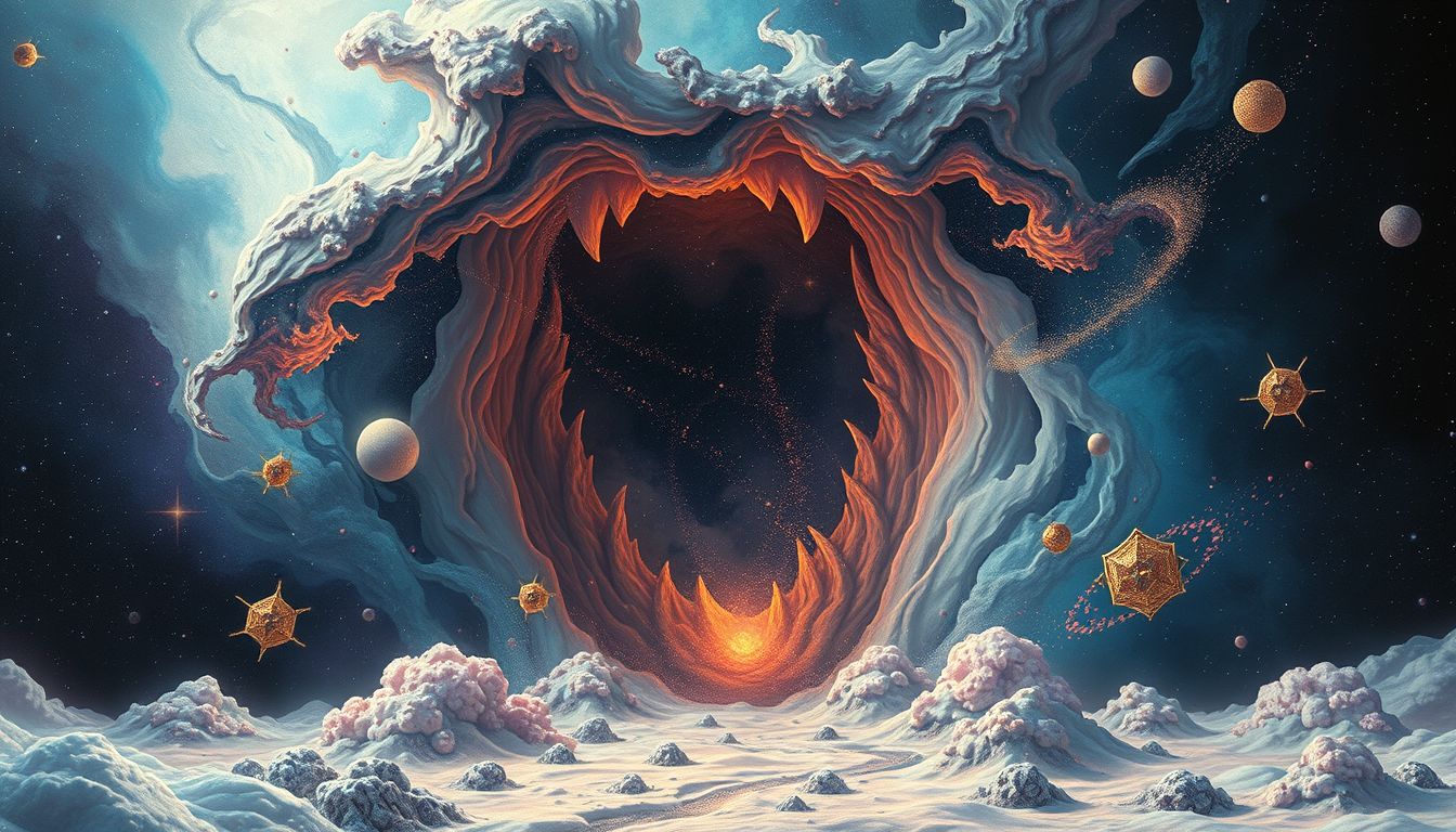 Ein riesiger Mund im Traum symbolisiert oft Kontrollverlust und Angst.