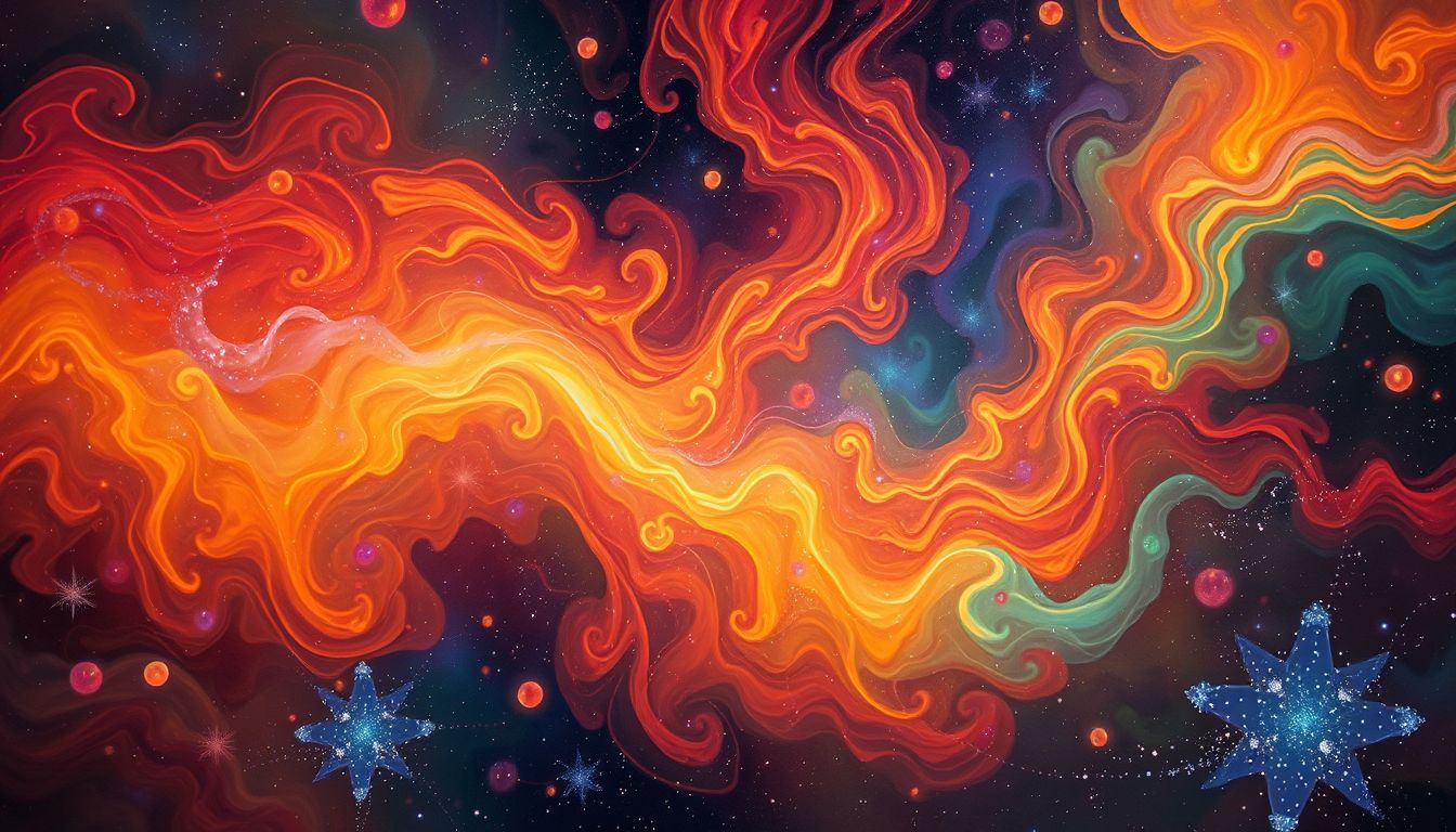 Üppige Farben symbolisieren lebendige Emotionen und kreative Lebenskraft.