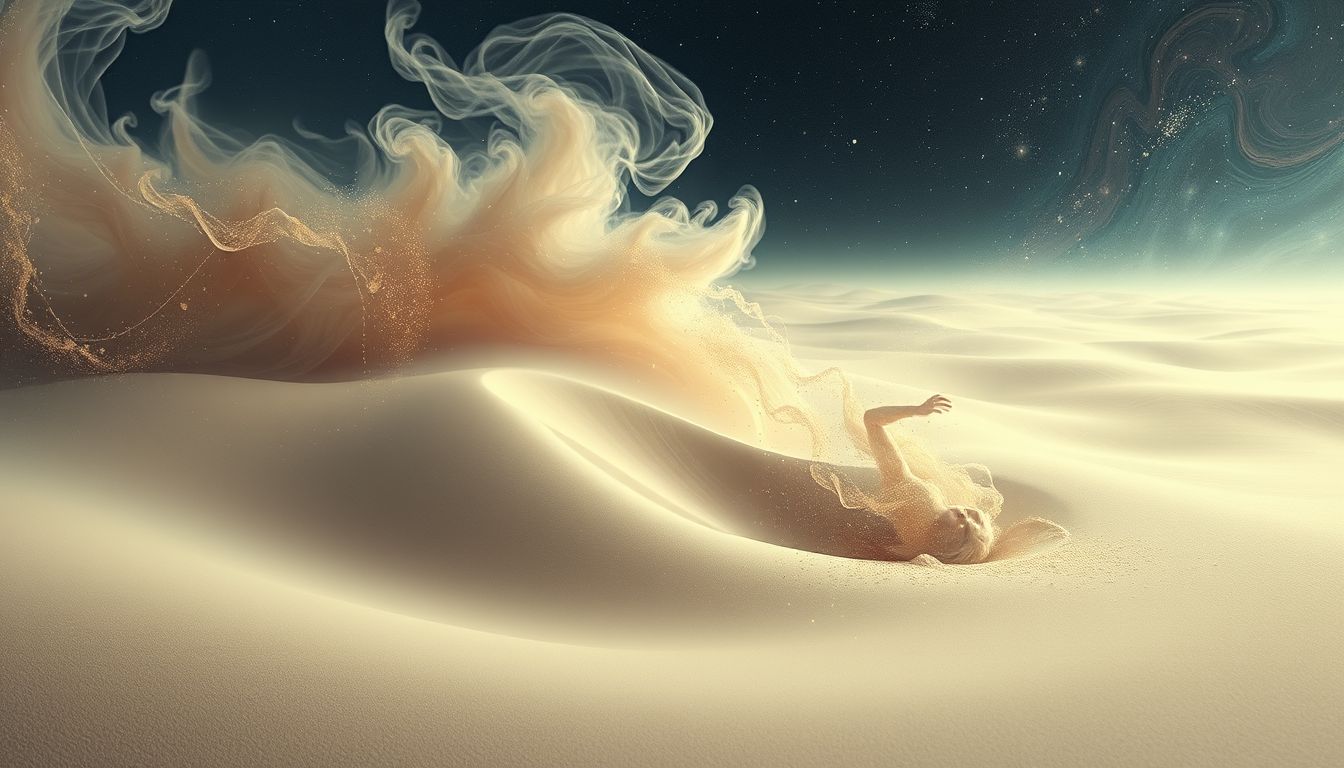 Versinken im Sand symbolisiert oft Kontrollverlust und innere Unsicherheit.