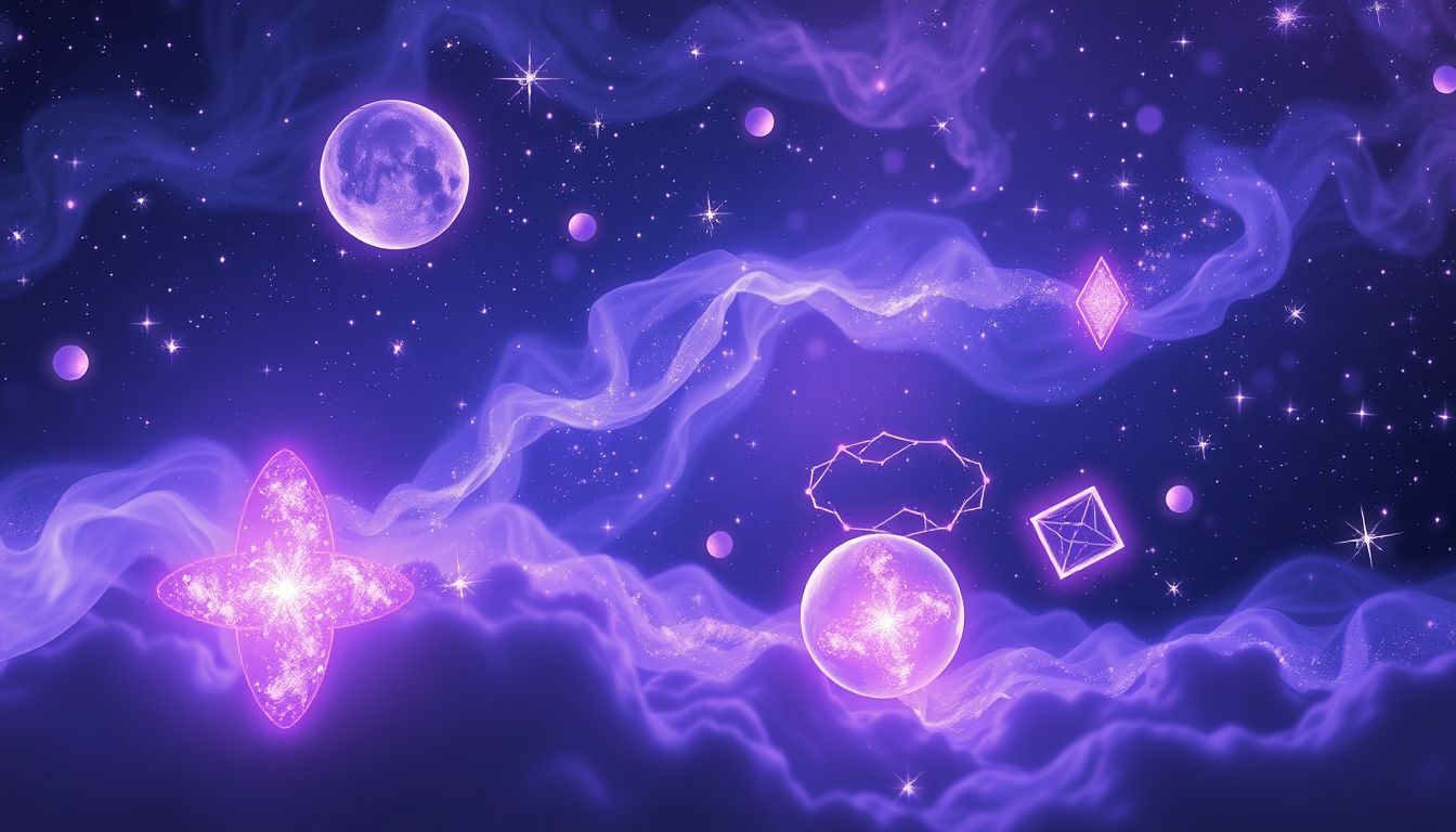 Violette Gegenstände symbolisieren oft spirituelle Kraft und Transformation.
