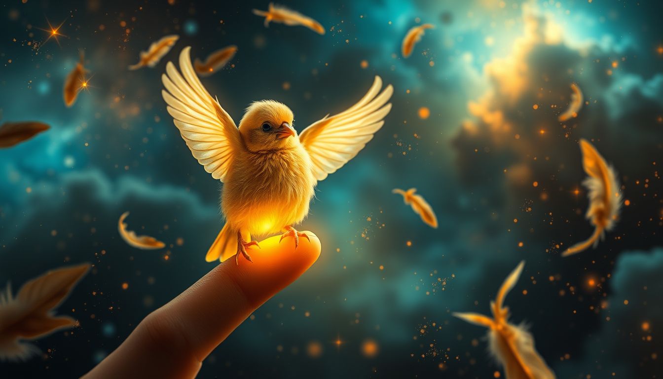 Von einem Kanarienvogel gebissen werden symbolisiert unerwartete Warnungen.