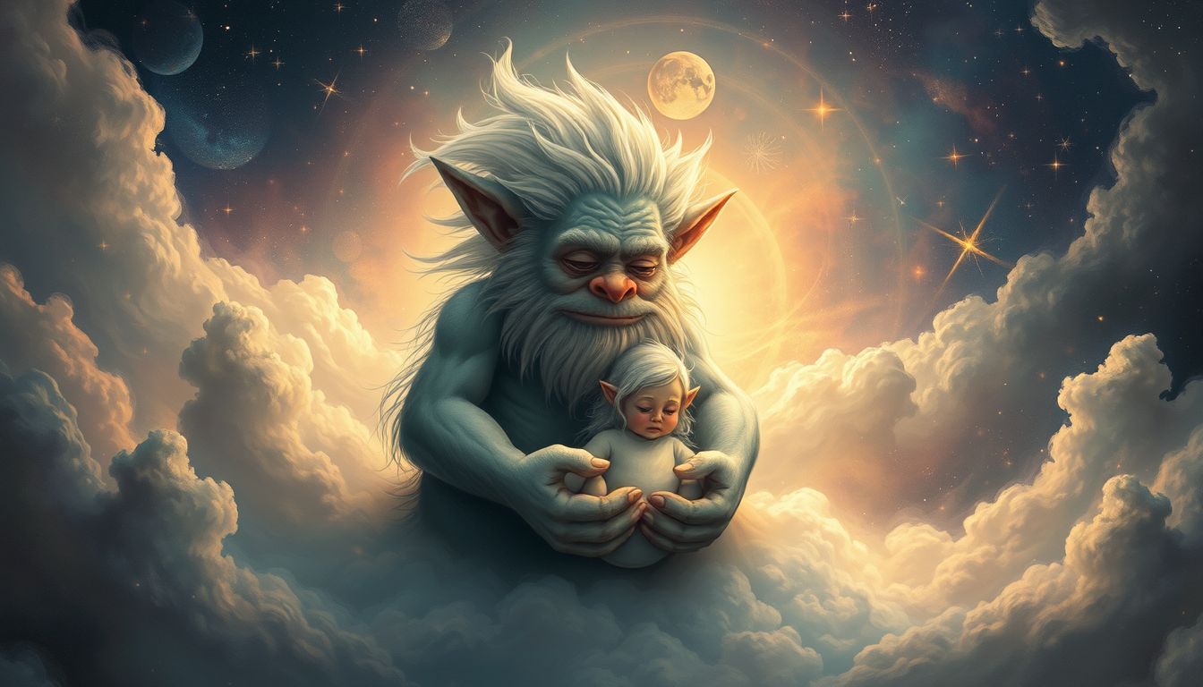 Von einem Troll beschützt zu werden symbolisiert unerwarteten Schutz im Leben.